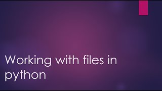 Basic | File handling | Python | Beginners