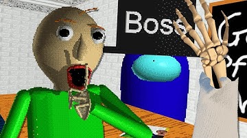 BALDI SPOTS AN AMOGUS IMPOSTOR!! + ALL ENDINGS | Baldi