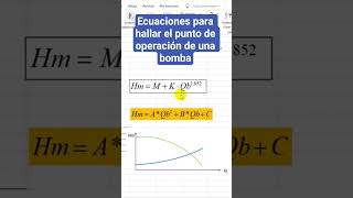 Ecuaciones para hallar el punto de operación de una bomba