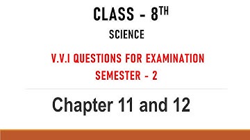 Class - 8th | Science | Semester - 2 | Important questions | Maharashtra  Board