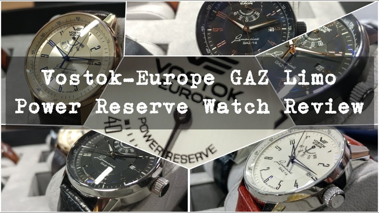 Vostok-Europe GAZ Limo Power Reserve Automatic Watch Black Dial