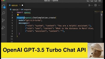 OpenAI GPT-3.5 TurboチャットAPIの実行シーン | Pythonコードデモ