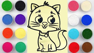 Sand painting Cat for kids by Mary Sand Painting 5,340 views 3 months ago 6 minutes
