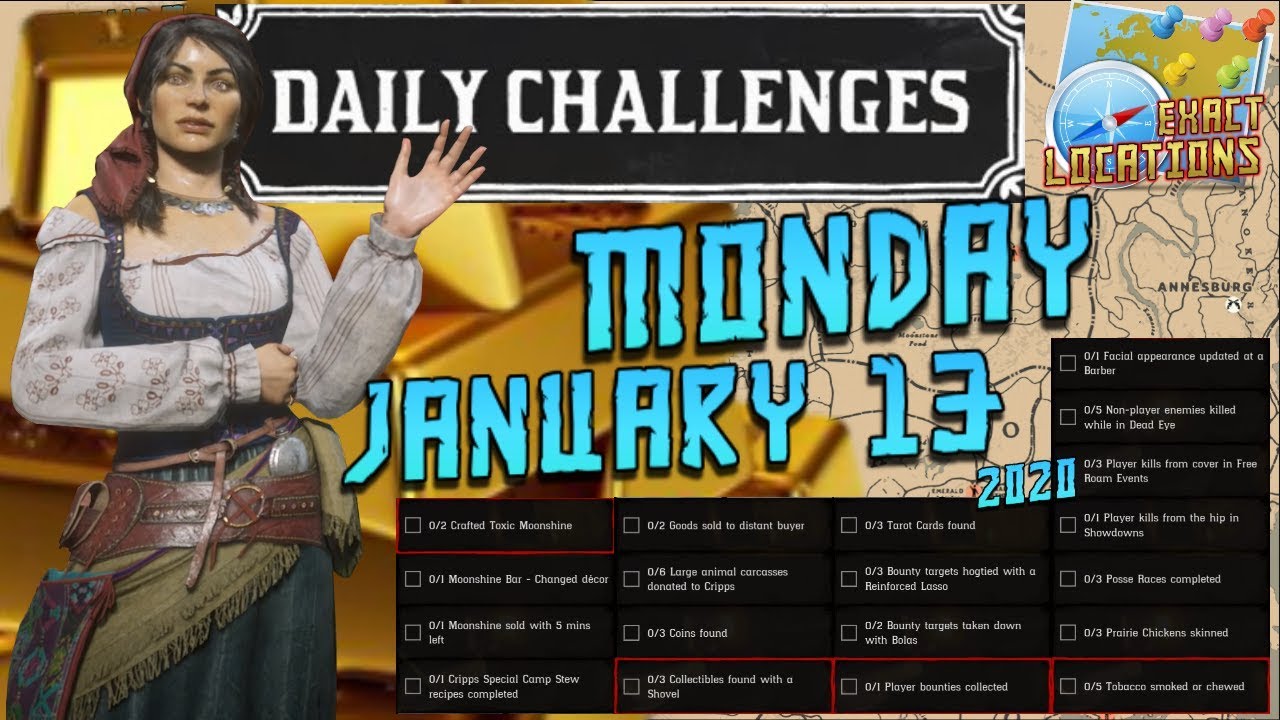 Daily Challenges Madam Nazar Prairie Chicken Locations RDR2 Red Dead