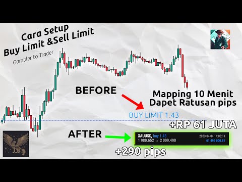 EP 5 : Cara Trading Buy Limit & Sell Limit, Mapping 10 menit panen ratusan pips #GamblertoTrader