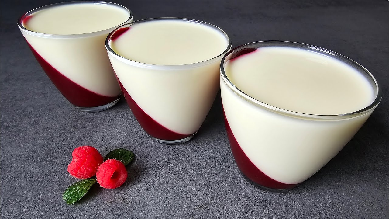 Неотразимая малиновая панна котта 😍 Сливочный малиновый десерт в бокале