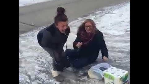 Funny People Falling on Ice Compilation | Very Funny  😂