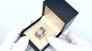 Vidéo: Bague Bulgari "B.zero1" en or gris 18 Cts avec diamants brillants. Taille 57.