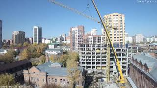 Таймлапс строительства БонАпарт Новосибирск 08/10/2019