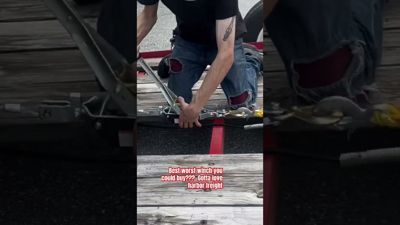 CAN A HARBOR FREIGHT 30 WINCH Pull Car Up Trailer Yes Cheap But Works Fyp Viral TL