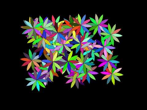 Python Turtle Graphics Art | Design | Flowers | Comment how many flowers are visible on the screen.