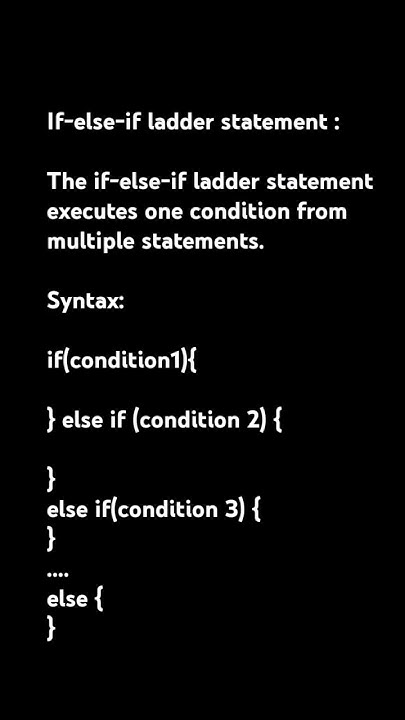 If-else-if ladder statement in Java... #java #programming#corejava # ...