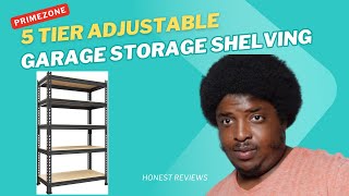PrimeZone 5-Tier Adjustable Storage Shelves 🛠️ | Heavy-Duty Metal Rack for Garage, Pantry & More!