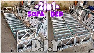 DIY SOFA BED | METAL TUBULAR SOFA BED | 2in1 ONE FOLD SOFA BED | Part 1