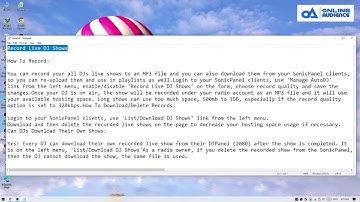 How to Record Live Shows on Sonic Panel