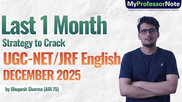 Last 1 Month Strategy to Crack UGC NET English December 2025 Exam by Bhupesh Sharma  | UGC NET 2025