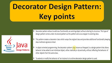 Decorator Design Pattern: Key points