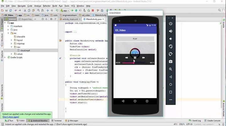 29.  HOW TO PLAY VIDEO IN ANDROID STUDIO | VIDEOVIEW TUTORIAL
