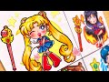 Drawing sailor moon cosmos crystal power transformation  four pretty guardians have arrived