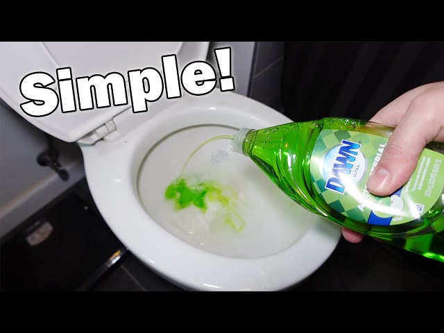 How To Unclog Toilet Without a Plunger using Dish Soap! (Updated) class=