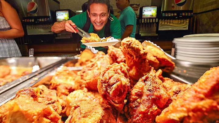 Giant AMISH BUFFET!! Fried Chicken + Beef Brisket ...