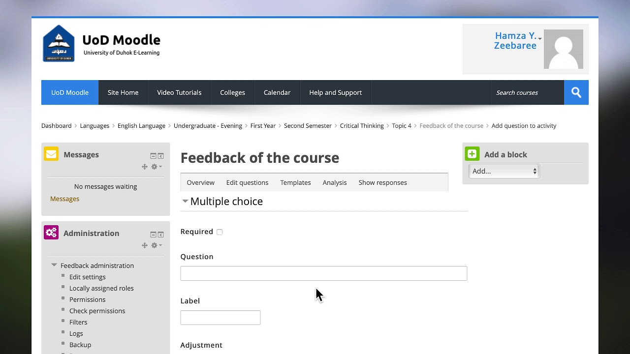 moodle assignment feedback