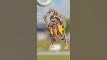 3 Dollars Make A Cardboard Climbing Monkey Robot Toy #shorts