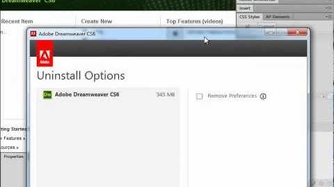 How to Uninstall Adobe Dreamweaver CS6 v12.0