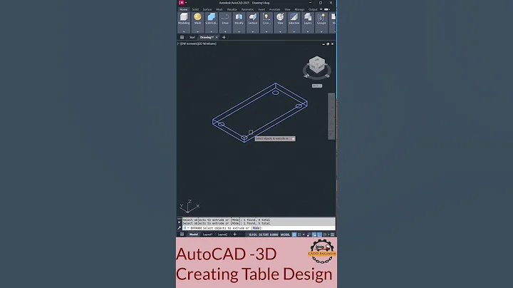 Quick Table Design in AutoCAD 3D | Easy Tutorial #AutoCADShorts
