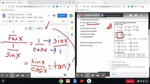 Verifying Trig Identities Day 1