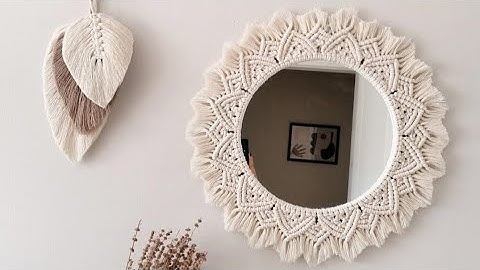 Macrame Hanging Wall Mirror with Macrame Round Mirror Art Boho Decor