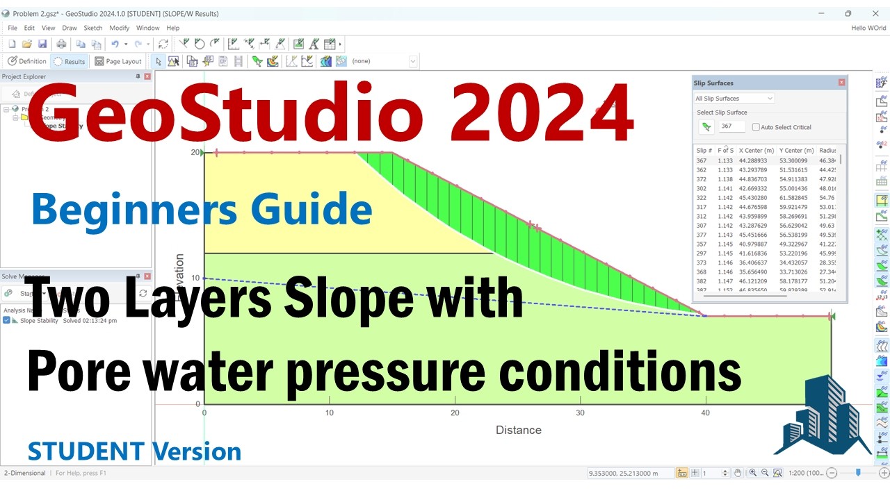 GeoStudio Slope/W Tutorial: Slope Analysis with Two Soil Layers and ...