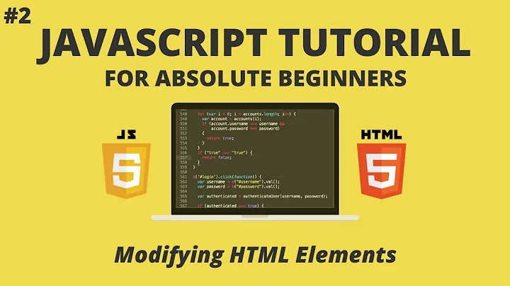 JavaScript for Beginners #2 -  Modifying HTML Elements (getElementByID, innerHTML etc. )