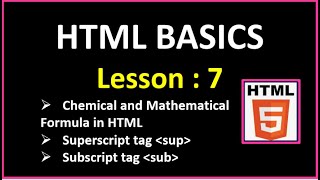 How to create html program use superscript and subscript tag in HTML #html
