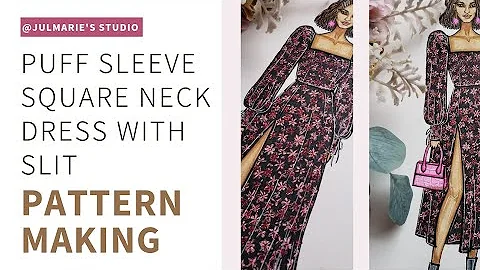 SQUARE NECK PUFF SLEEVE W/ SLIT PATTERN-PART 2|JUL...