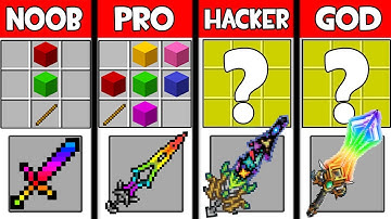 Minecraft NOOB vs PRO vs HACKER vs GOD RAINBOW SWORD CRAFTING MUTANT MONSTER CHALLENGE Animation