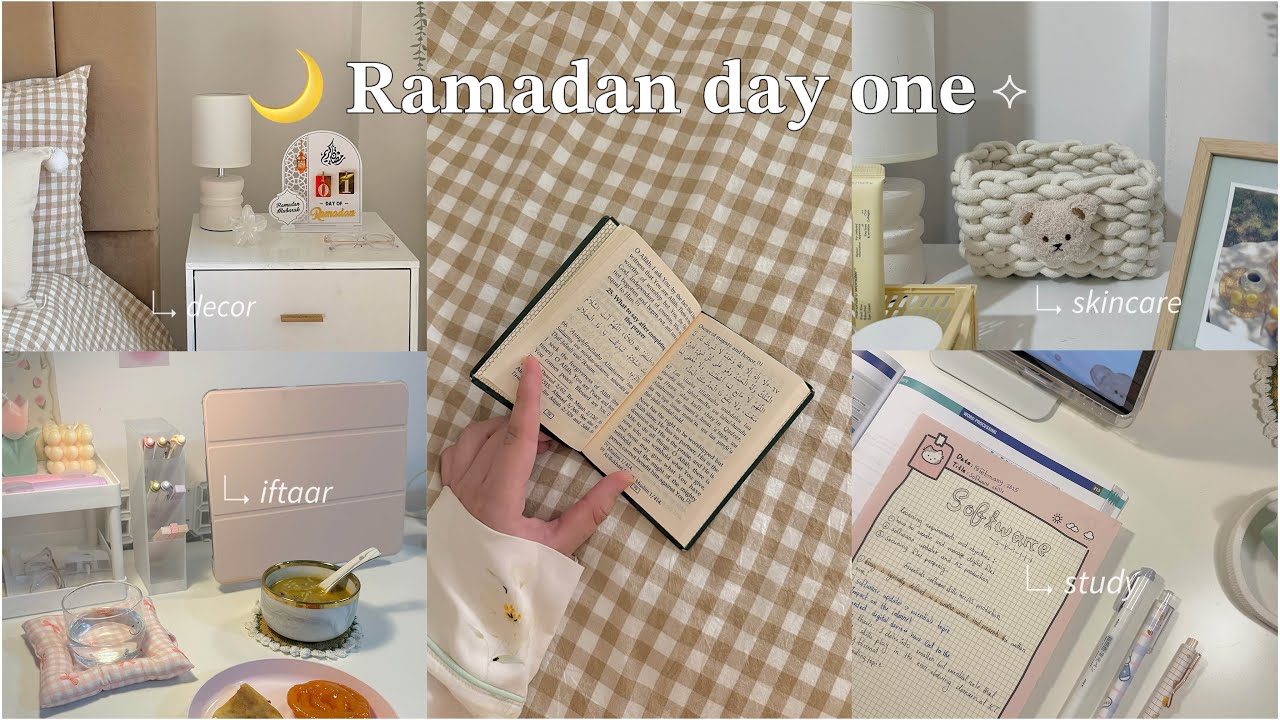 🌥️ Ramadan Vlog | First day of Ramadan ~ sehri to iftar, study, skincare etc 💌