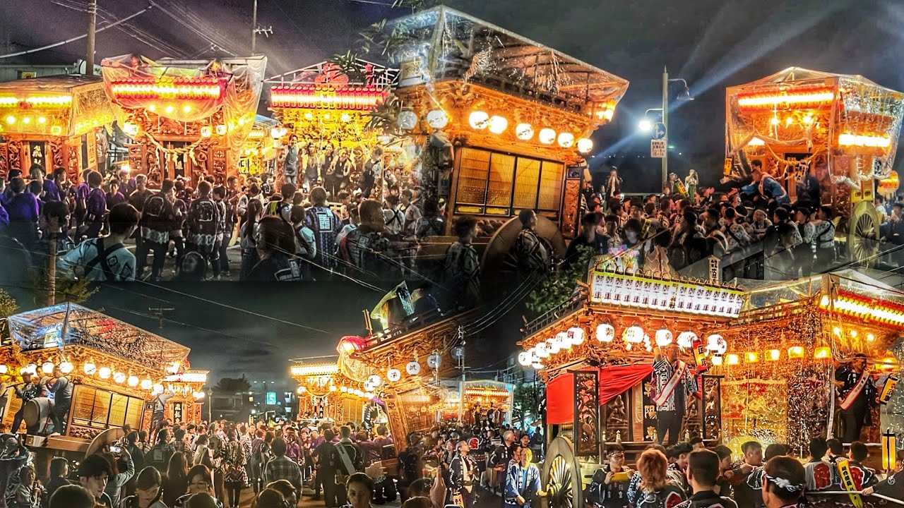 【袋井まつり 2025】20町屋台 『静橋渡橋』合同曳廻・並走・手木合わせ等 2025年10月11日 静岡県袋井市