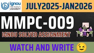 MMPC-009 SOLVED ASSIGNMENT JULY 2025-JAN 2026 ,IGNOU SOLVED ASSIGNMENT MMPC-009 , MBA FIRST SEMESTER