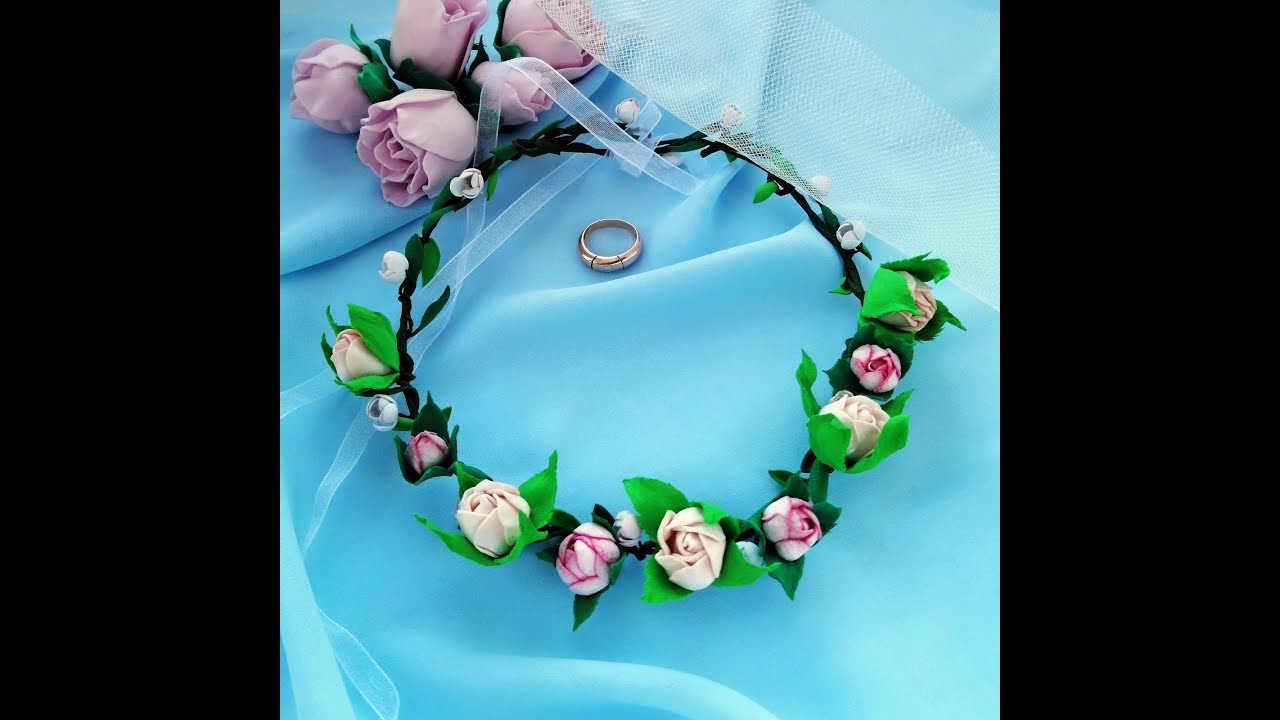 Свадебный венок с розами айвори невесте. Bridal Floral Hair Wreath 🌹🌹🌹
