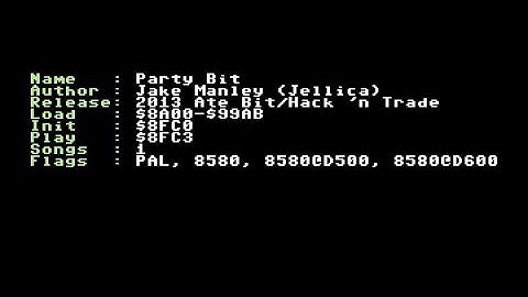 Two FPGASIDs playing Party Bit on a real Commodore 64