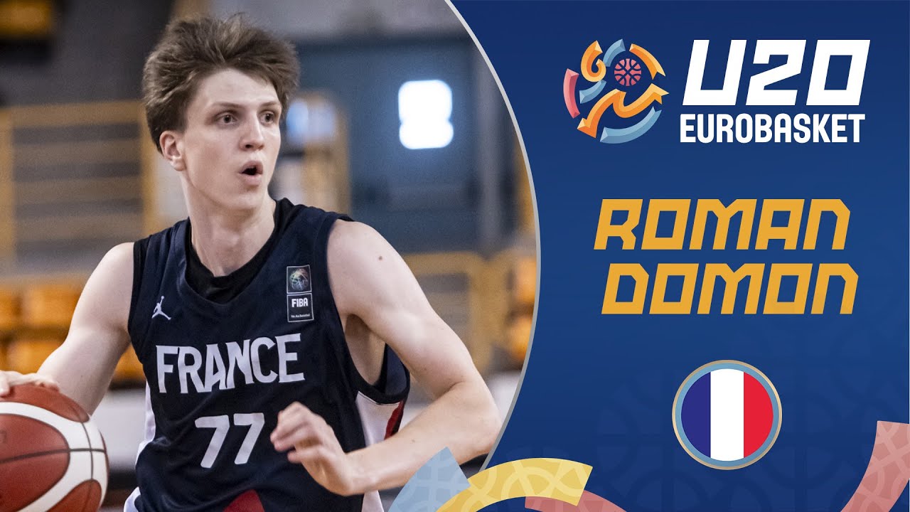 Roman Domon, ailier français formé à l’ASCBB, en action lors de l’Euro U20 2025 avec l’équipe de France.