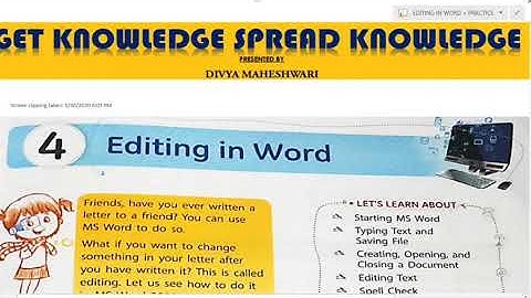 COMPUTER IT MATRIX PART-4 CLASS-4 CH-4 EDITING IN WORD