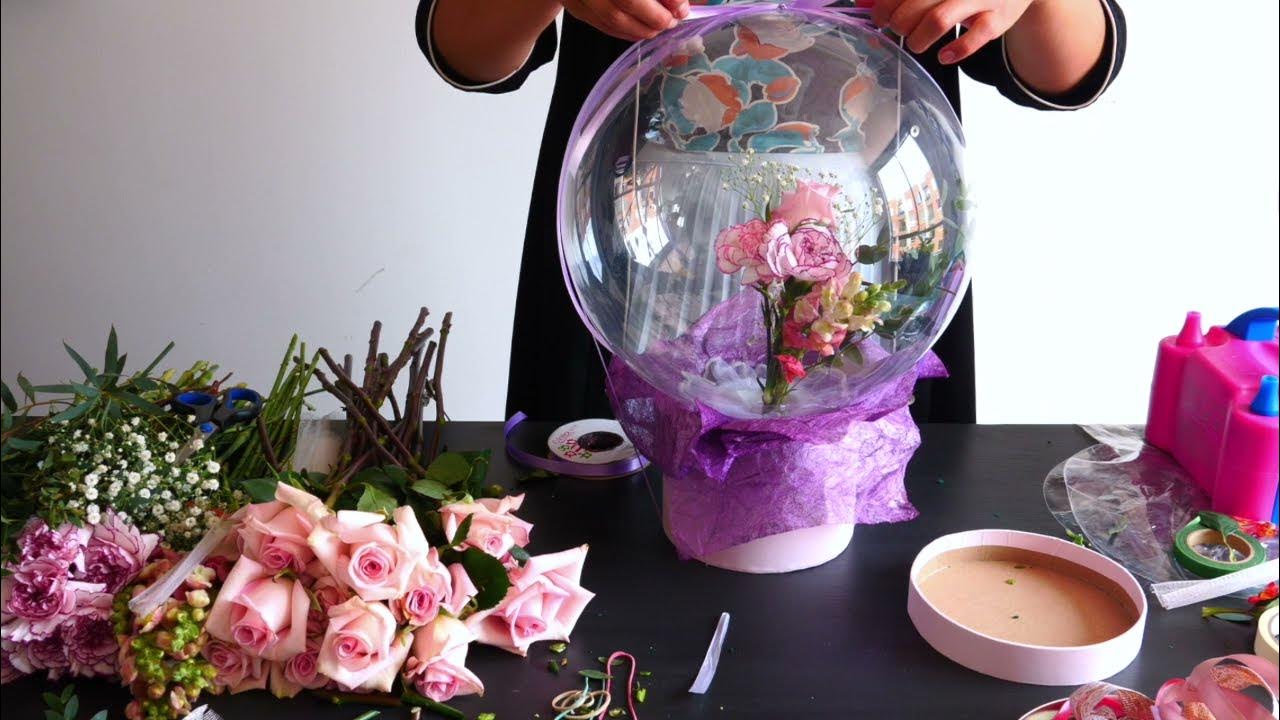 DIY Balloon Bouquet with Butterflies/How to put a Rose inside Bobo balloon  