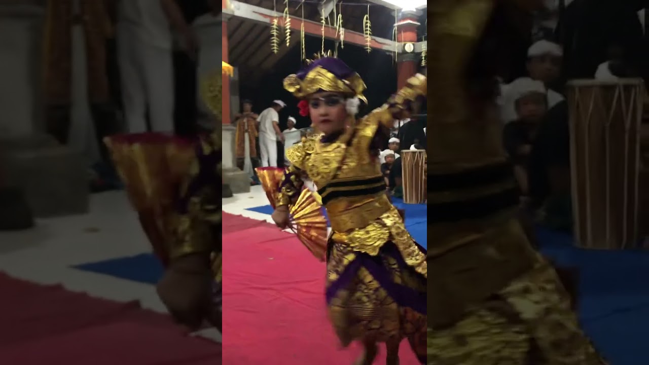 Tari trunajaya🔥pura dalem puri😇🙏kepeleset karpet tak hilang Smngt pergina Divya cilik💪👍💜💜