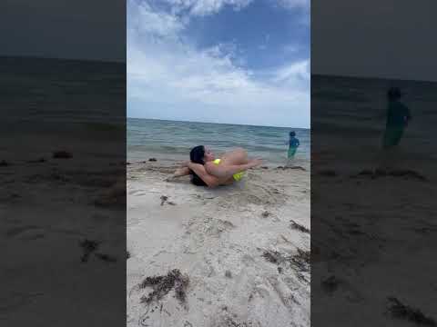 Sleeping yoga pose at the beach! #shorts #short #yoga #beach #sleep #flexibility #yogapose