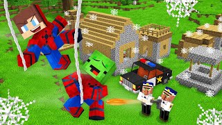 Mikey and JJ SPIDERMEN Escaped The Police in Minecraft (Maizen)