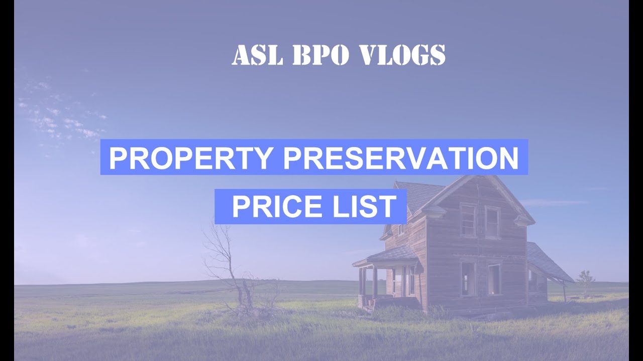 Property Preservation Price List YouTube