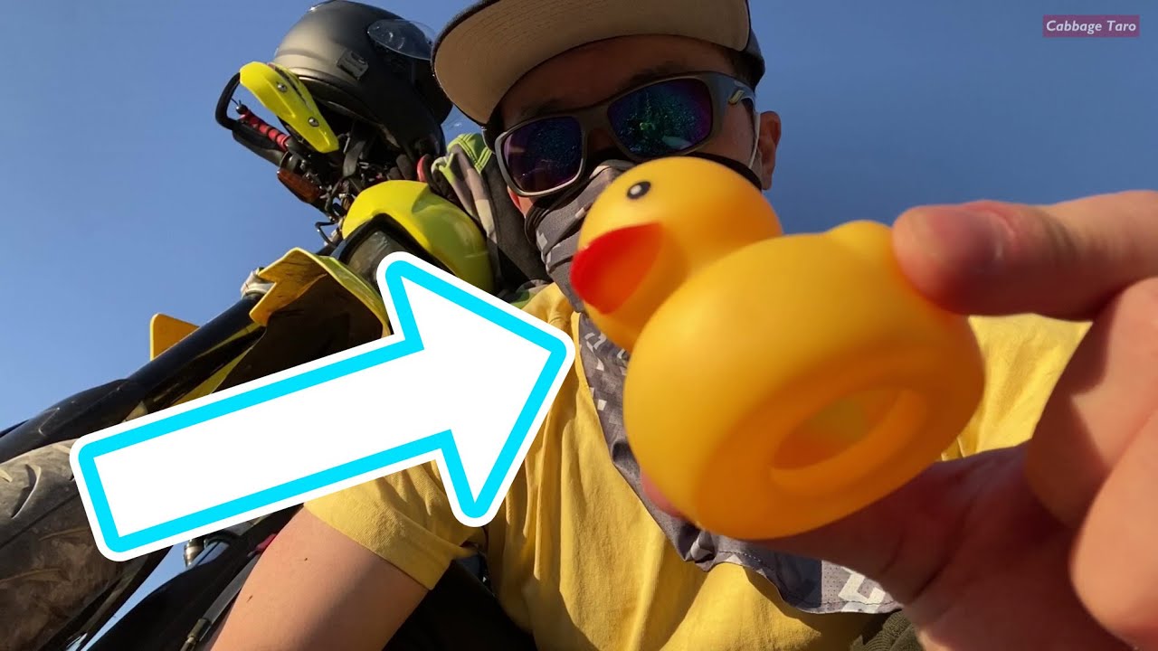 光るアヒルをバイクに取り付け 変なおもちゃ 令和最新版 Attach a