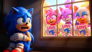 Sonic Shocked by Three Crazy Female Admirers - Can SONIC Run Away?| Sonic The Hedgehog 3 Animation